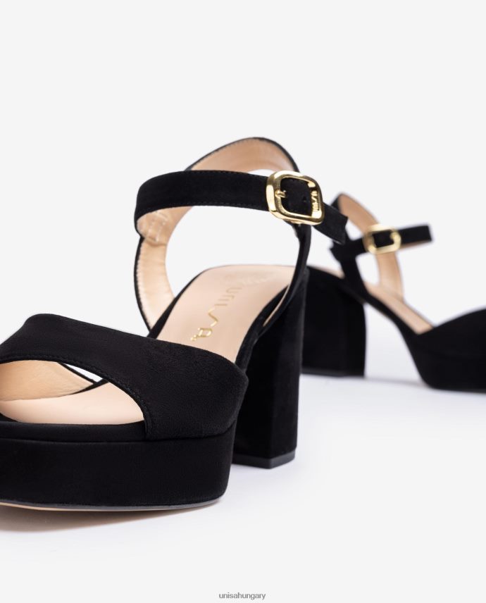 Unisa velúr szandál széles sarokkal nők J4PJX05 fekete