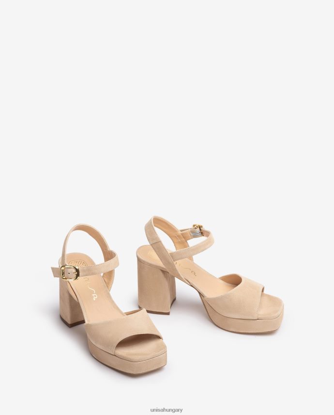 Unisa velúr szandál széles sarokkal nők J4PJX065 bézs