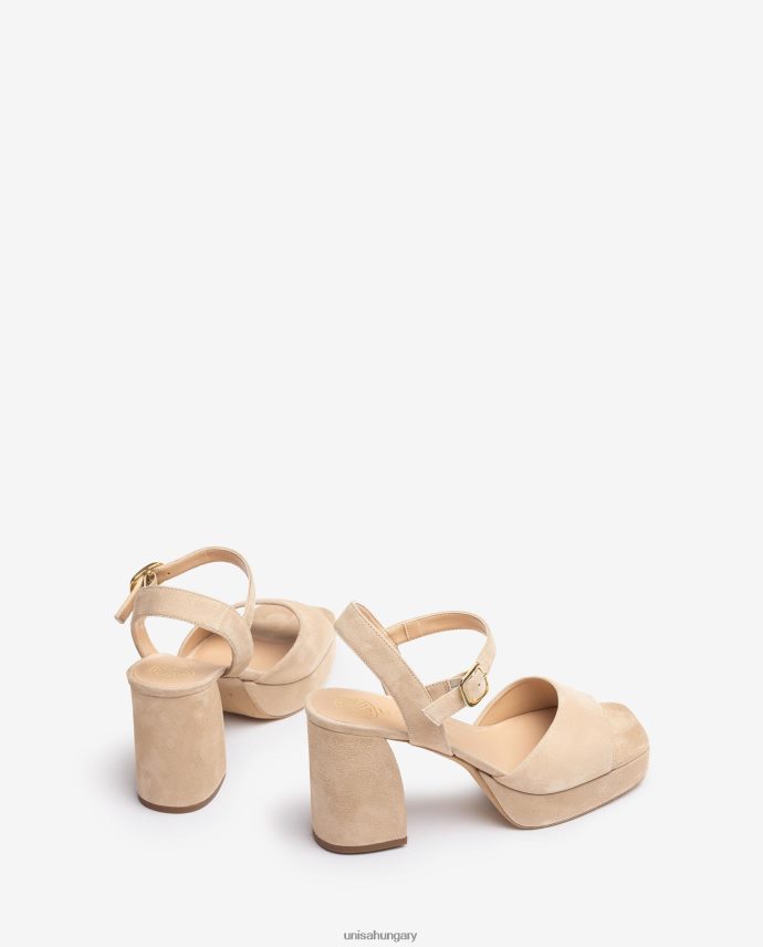 Unisa velúr szandál széles sarokkal nők J4PJX065 bézs