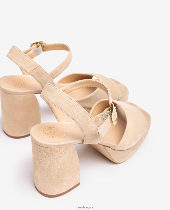 Unisa velúr szandál széles sarokkal nők J4PJX065 bézs