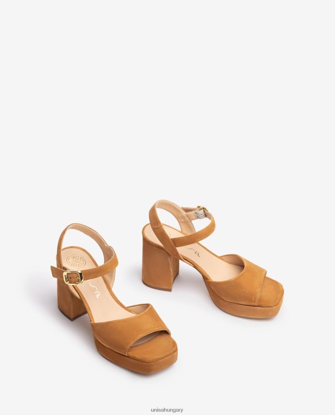 Unisa velúr szandál széles sarokkal nők J4PJX066 barna