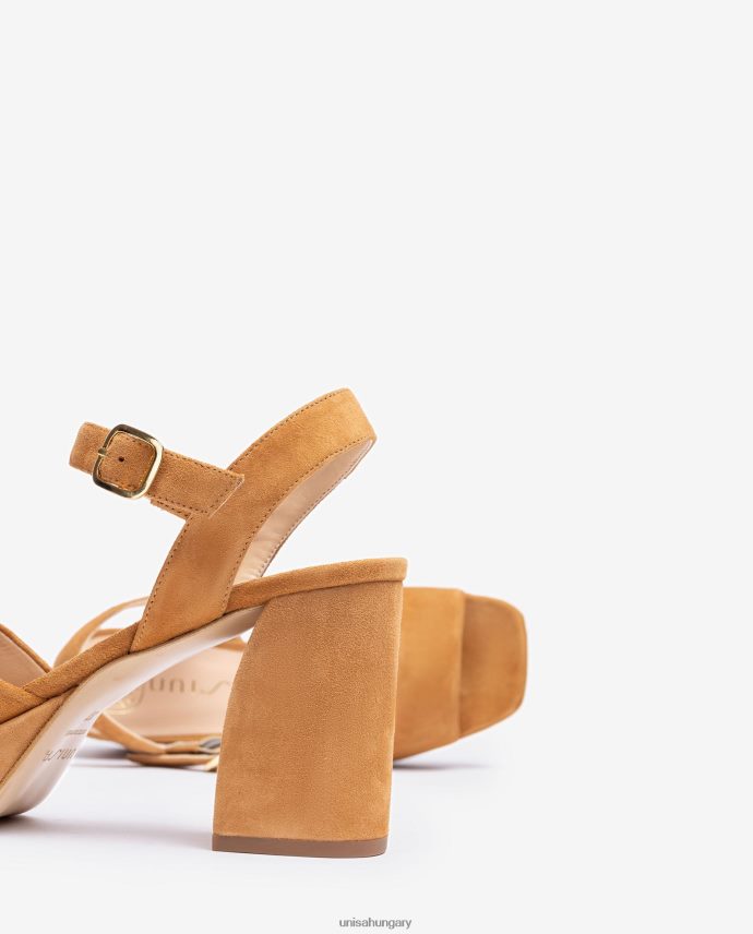 Unisa velúr szandál széles sarokkal nők J4PJX066 barna