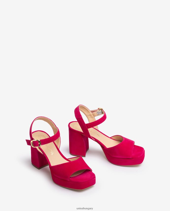 Unisa velúr szandál széles sarokkal nők J4PJX083 rózsaszín