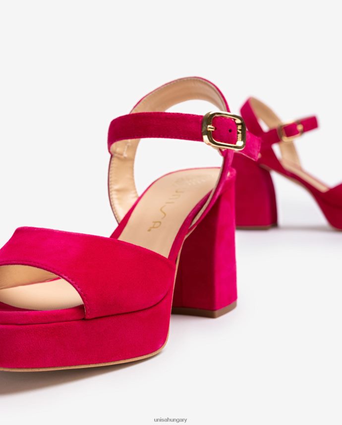 Unisa velúr szandál széles sarokkal nők J4PJX083 rózsaszín