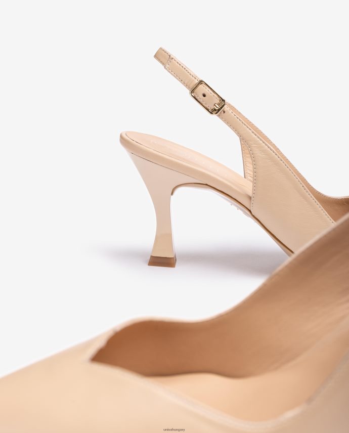 Unisa d\'orsay bokapántos hevederes hátsó cipő festett sarokkal nők J4PJX0532 bézs