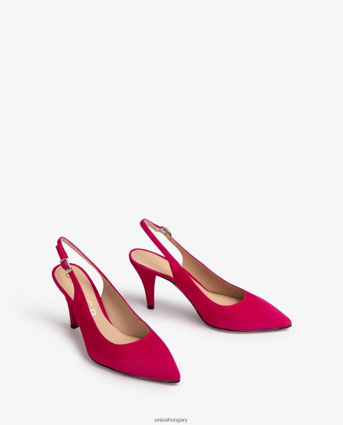 Unisa hegyes orrú velúr slingback nők J4PJX0540 rózsaszín