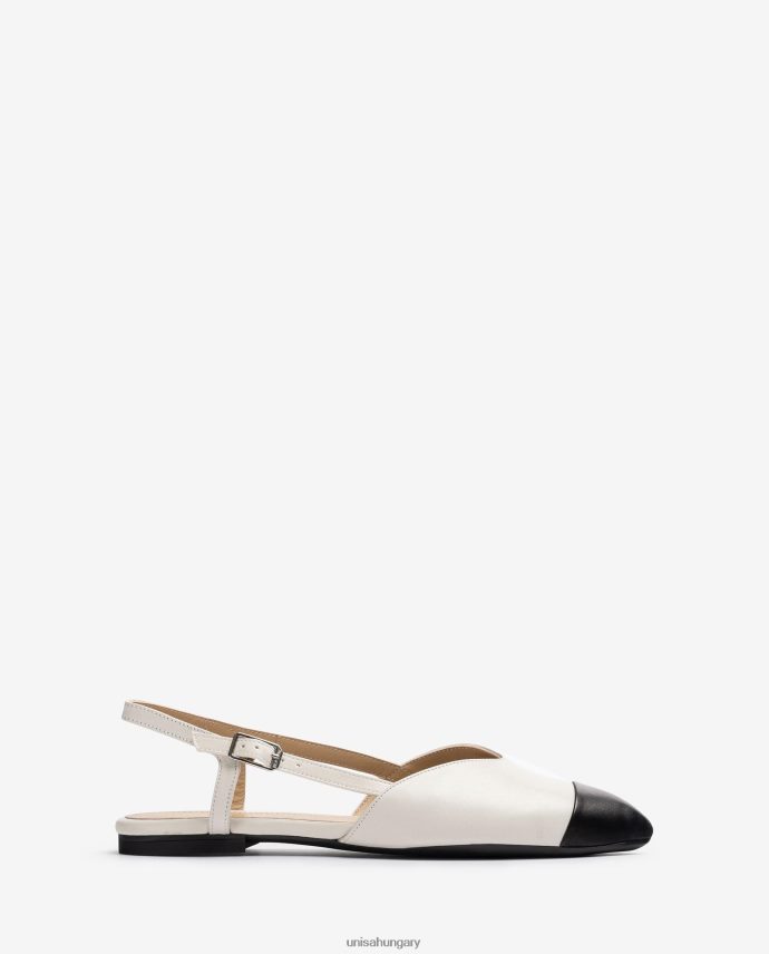 Unisa kéttónusú lapos slingback cipő nők J4PJX0542 fehér