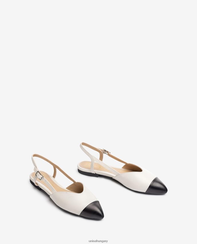 Unisa kéttónusú lapos slingback cipő nők J4PJX0542 fehér