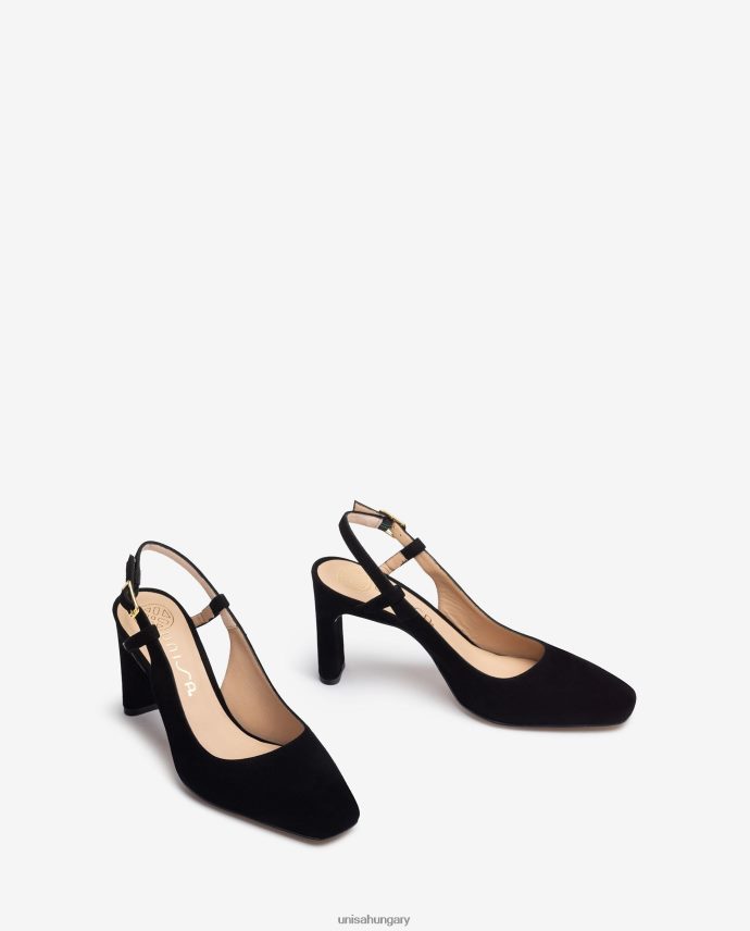 Unisa szögletes lábujj heveder vissza nők J4PJX0535 fekete
