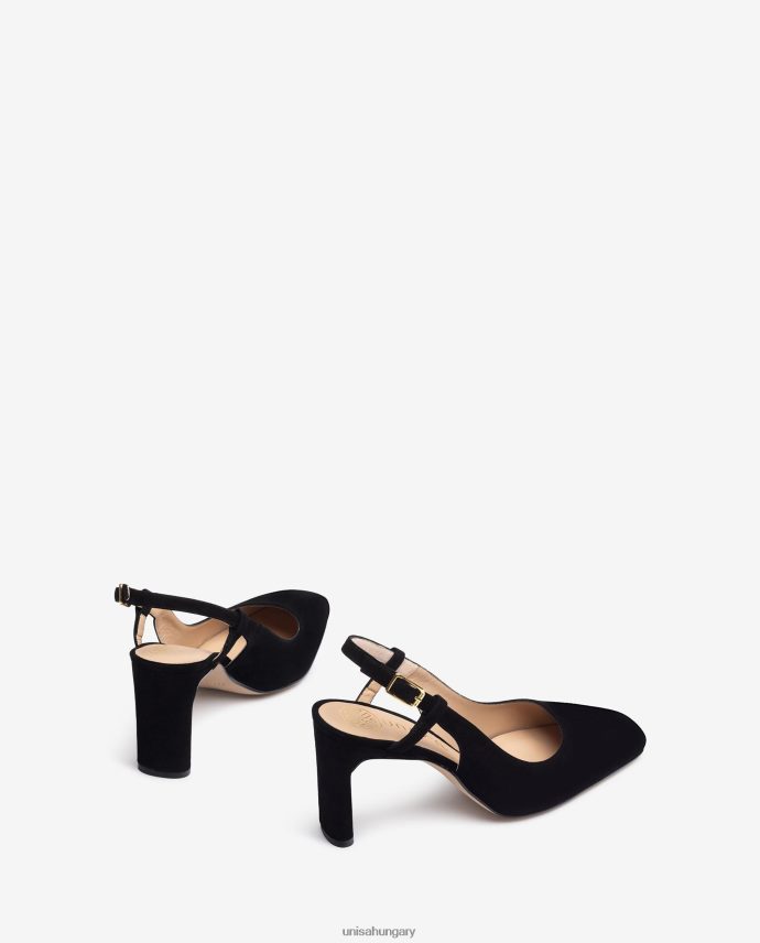 Unisa szögletes lábujj heveder vissza nők J4PJX0535 fekete