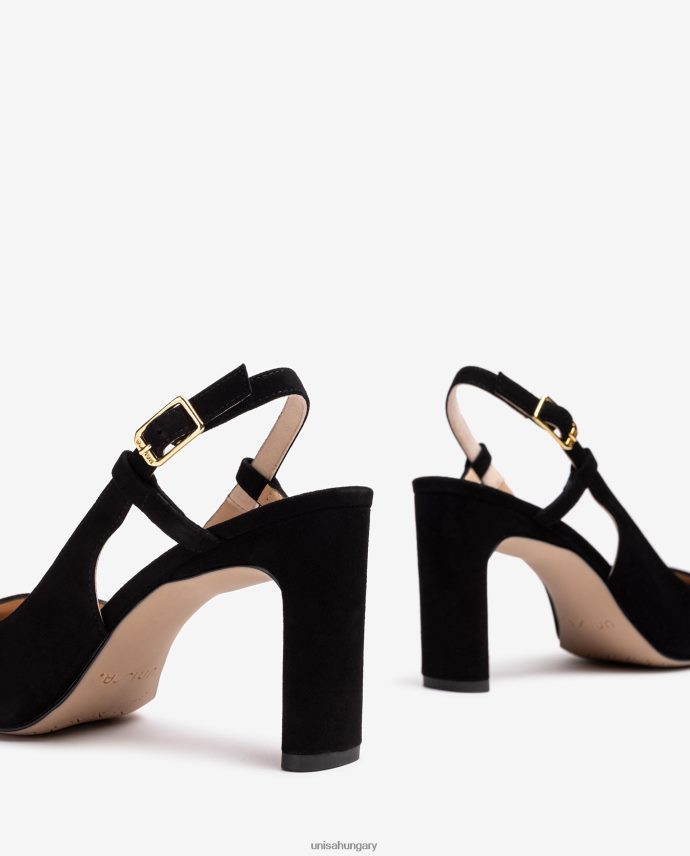 Unisa szögletes lábujj heveder vissza nők J4PJX0535 fekete