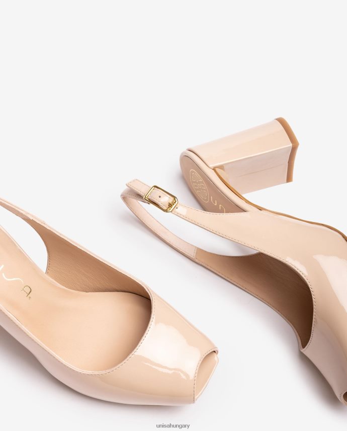 Unisa szögletes peep toe heveder vissza nők J4PJX0523 bézs