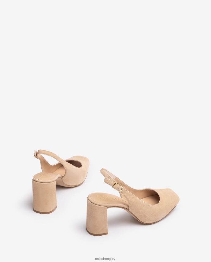Unisa szögletes peep toe heveder vissza nők J4PJX0527 bézs