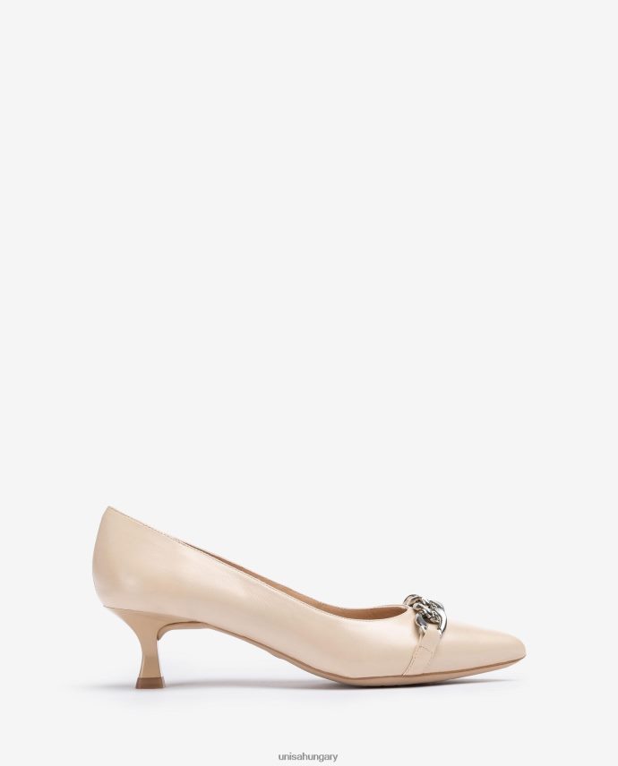 Unisa bőr pumpa lánccal nők J4PJX0583 bézs