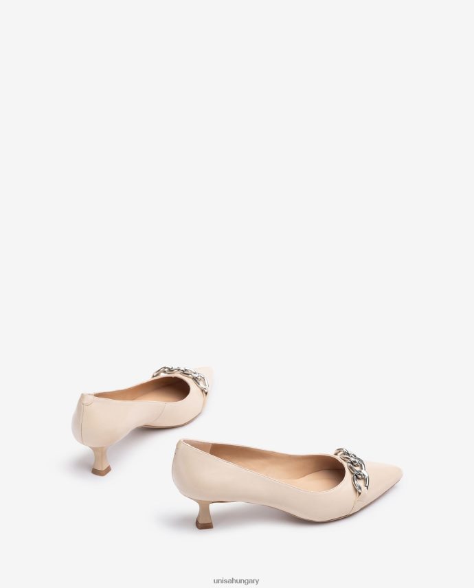 Unisa bőr pumpa lánccal nők J4PJX0583 bézs