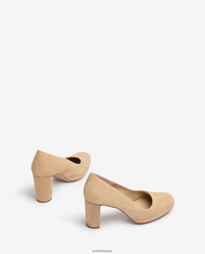 Unisa szögletes orrú pumpa hátsó varrással nők J4PJX0592 bézs