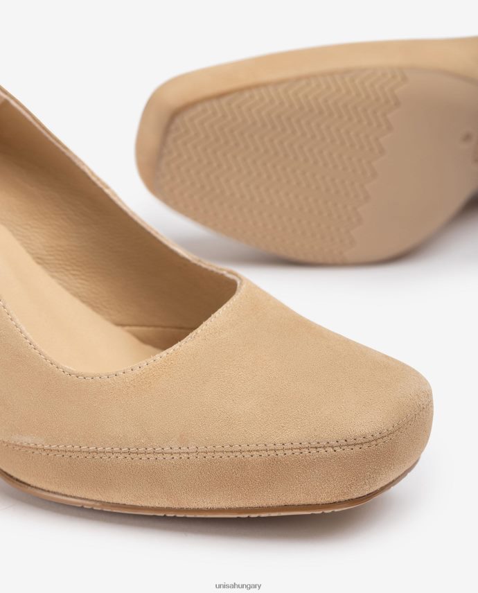 Unisa szögletes orrú pumpa hátsó varrással nők J4PJX0592 bézs