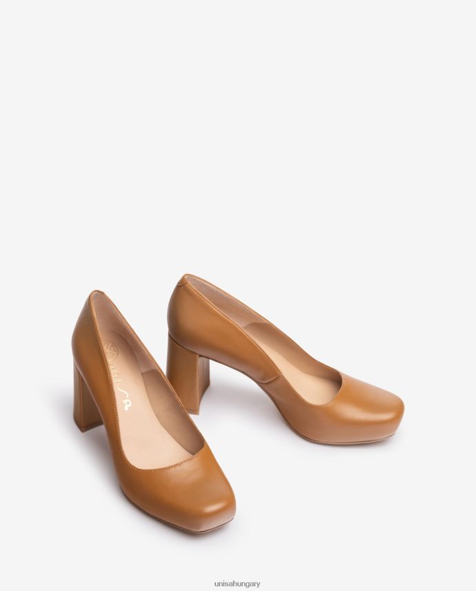 Unisa szögletes orrú pumpa platformmal nők J4PJX0563 barna