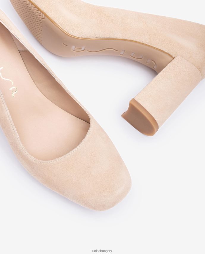 Unisa szögletes orrú pumpa platformmal nők J4PJX0580 bézs