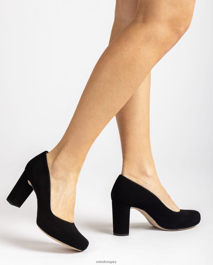 Unisa szögletes orrú szivattyúk platformmal nők J4PJX0595 fekete