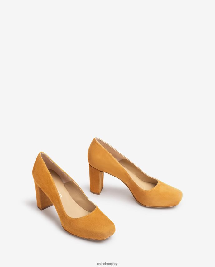 Unisa szögletes orrú szivattyúk platformmal nők J4PJX0596 barna