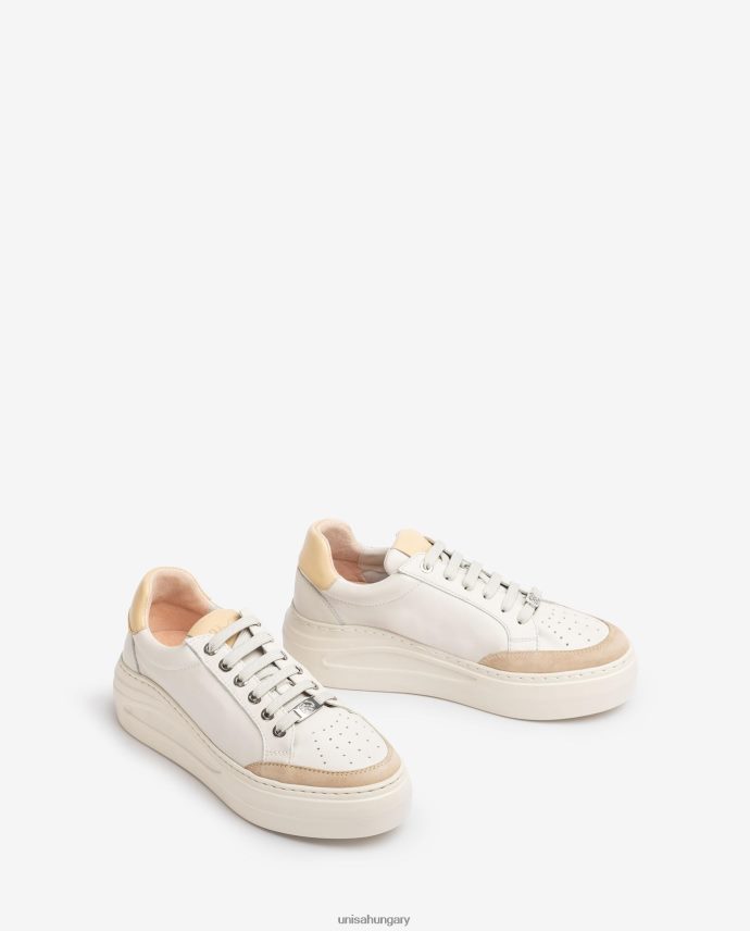 Unisa bőr és velúr tornacipő nők J4PJX0671 fehér
