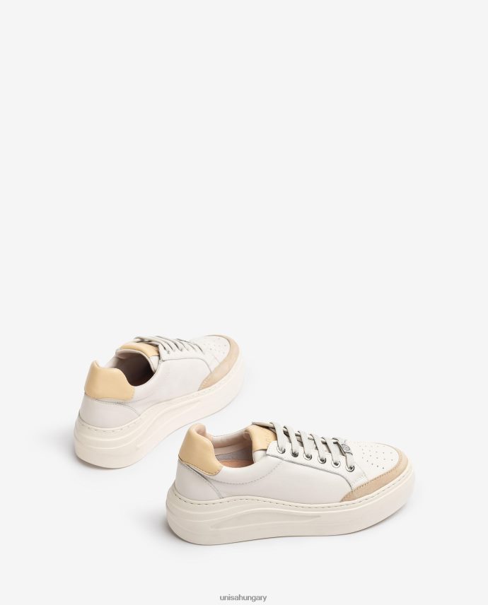 Unisa bőr és velúr tornacipő nők J4PJX0671 fehér