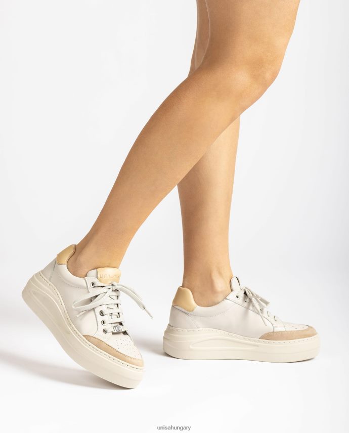 Unisa bőr és velúr tornacipő nők J4PJX0671 fehér