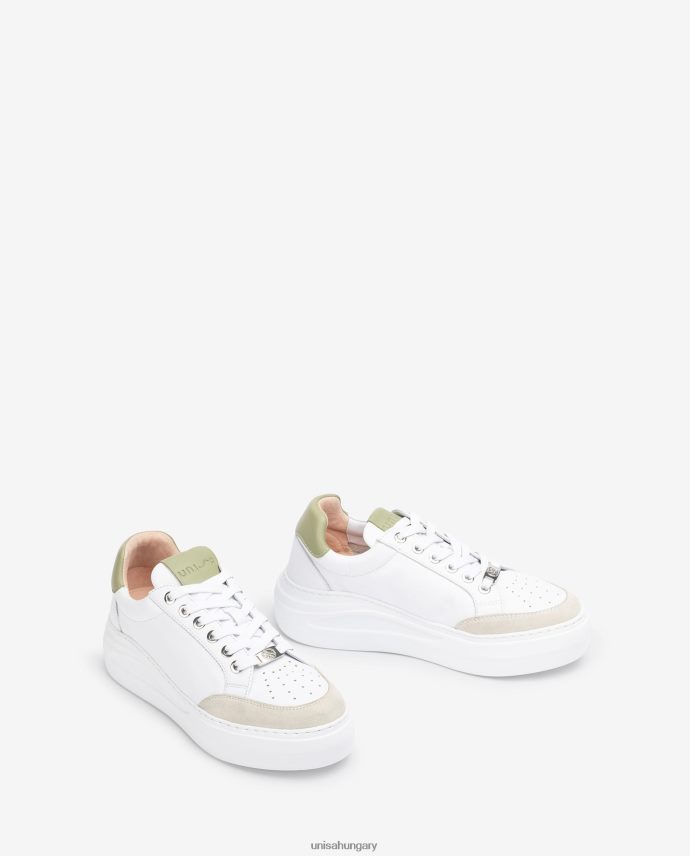 Unisa bőr és velúr tornacipő nők J4PJX0672 fehér