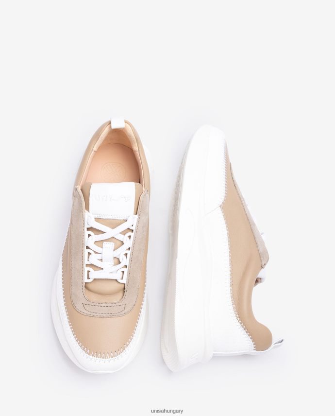 Unisa kontrasztos anyagokból készült tornacipő nők J4PJX0669 fehér