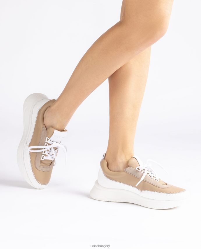 Unisa kontrasztos anyagokból készült tornacipő nők J4PJX0669 fehér