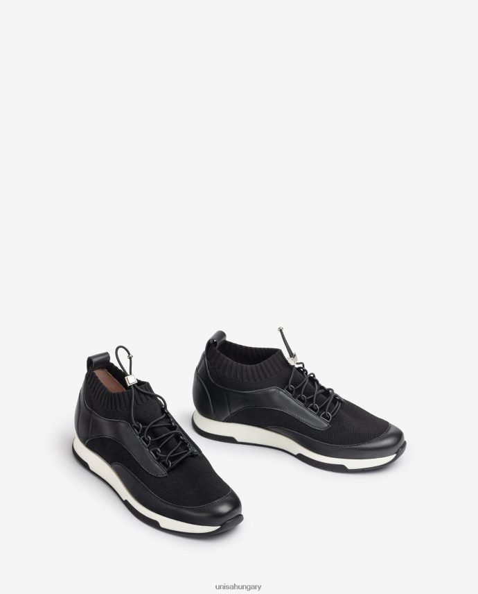 Unisa megfelelő színű bőr és szövet tornacipő nők J4PJX0675 fekete