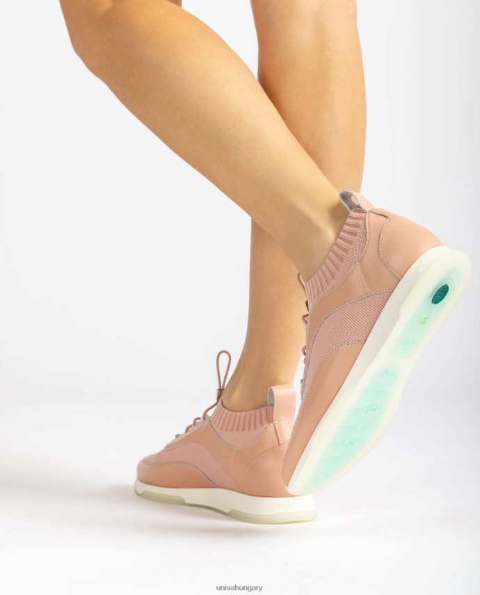 Unisa megfelelő színű bőr és szövet tornacipő nők J4PJX0676 rózsaszín