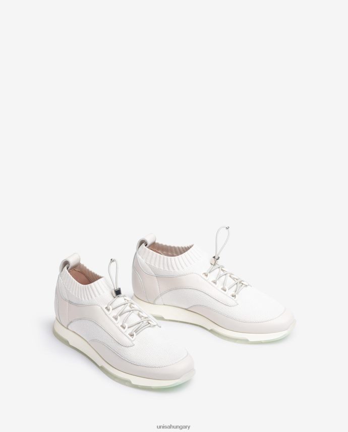 Unisa megfelelő színű bőr és szövet tornacipő nők J4PJX0677 fehér