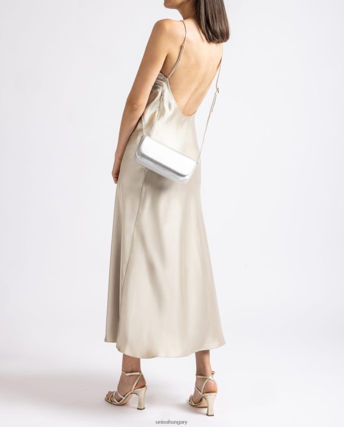 Unisa fém hatású bőr parti kézitáska nők J4PJX01212 ezüst