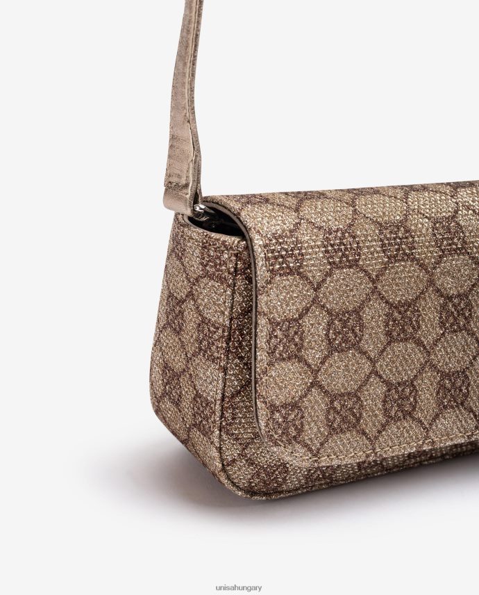 Unisa fényes anyagból készült monogramos parti kézitáska nők J4PJX01209 bronz