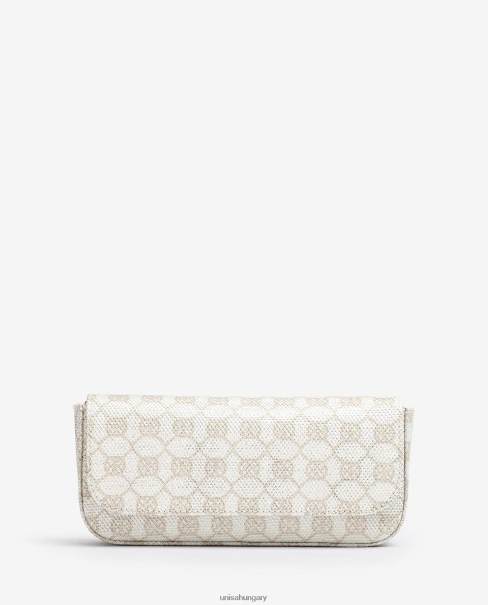 Unisa fényes anyagból készült monogramos parti kézitáska nők J4PJX01210 fehér