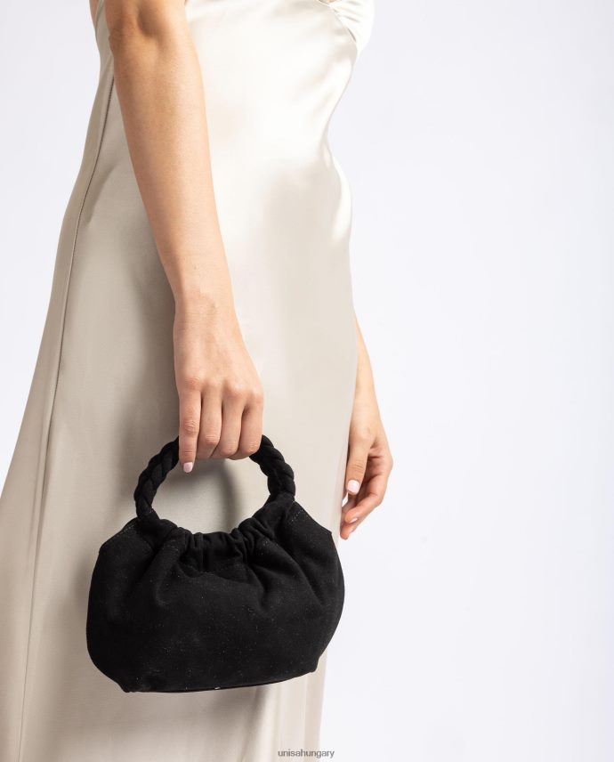 Unisa fonott fogantyús kézitáska nők J4PJX01188 fekete