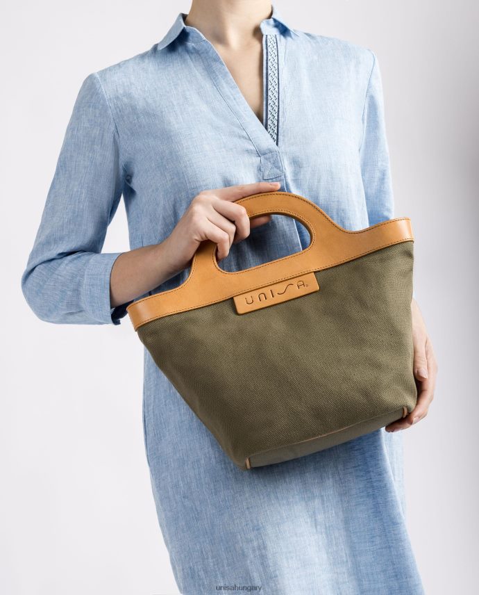 Unisa kézitáska merev bőr fogantyúval nők J4PJX01096 zöld