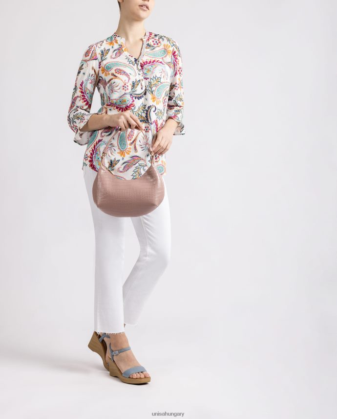 Unisa dombornyomott bőr kézitáska nők J4PJX01182 rózsaszín