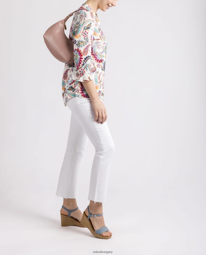 Unisa dombornyomott bőr kézitáska nők J4PJX01182 rózsaszín