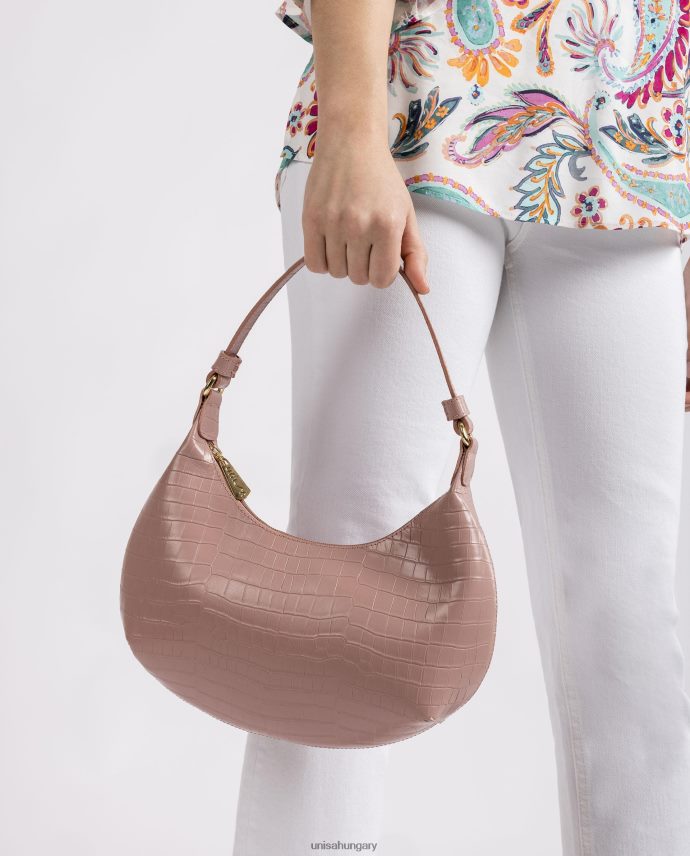 Unisa dombornyomott bőr kézitáska nők J4PJX01182 rózsaszín