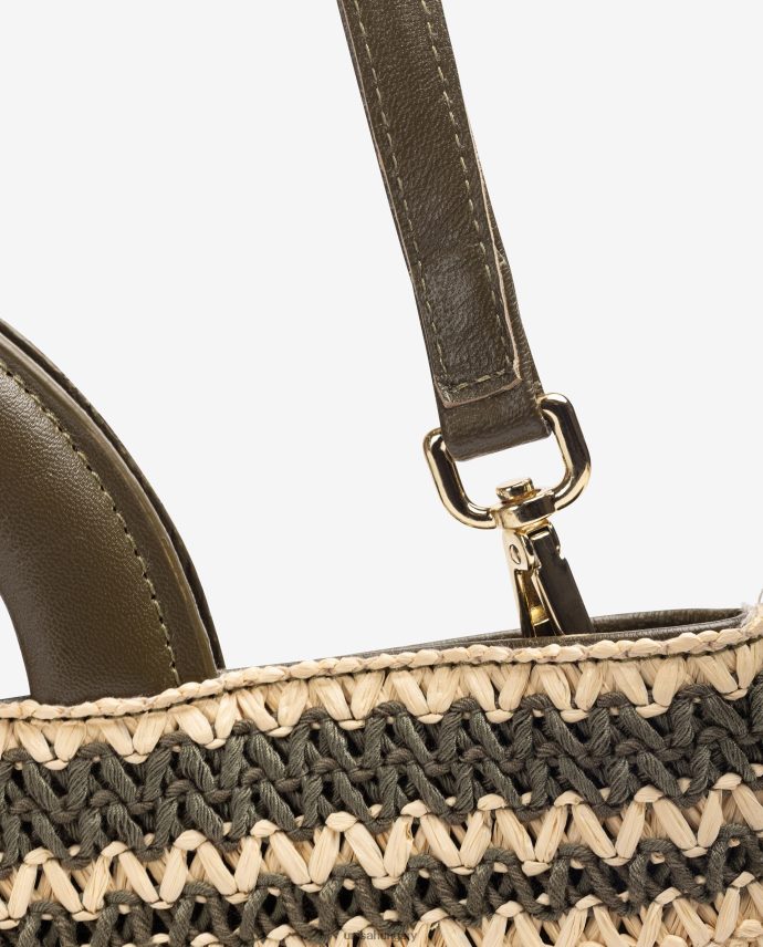 Unisa közepes méretű raffia kézitáska nők J4PJX01177 zöld