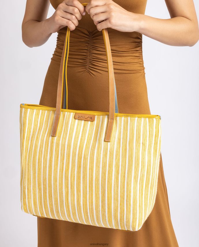 Unisa jarapával készült bevásárlótáska nők J4PJX01116 sárga