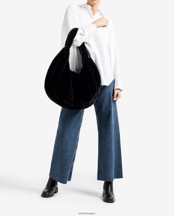 Unisa újrahasznosított anyagból készült kézitáska nők J4PJX01124 fekete