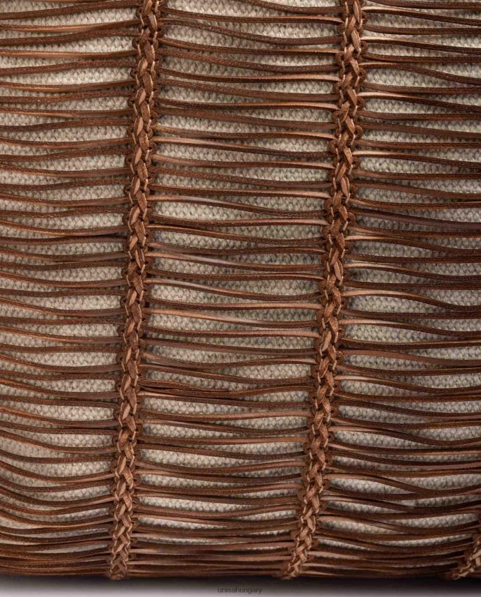 Unisa nagyméretű szövetből és bőrből készült kézitáska nők J4PJX01110 barna