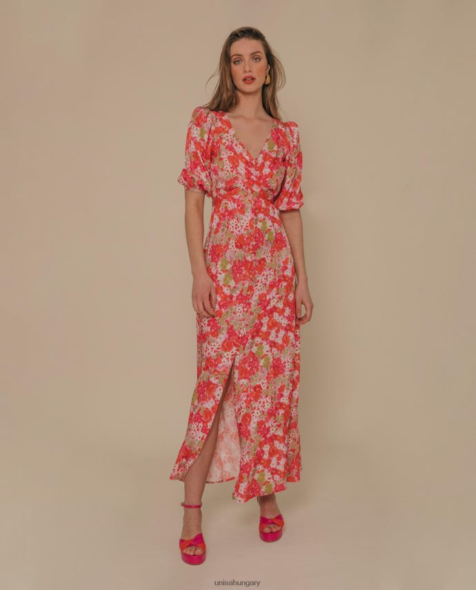 Unisa folyós midi ruha nők J4PJX01247 mák