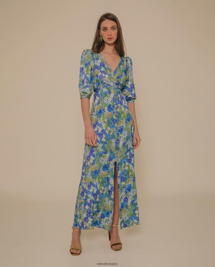Unisa folyós midi ruha nők J4PJX01248 kék
