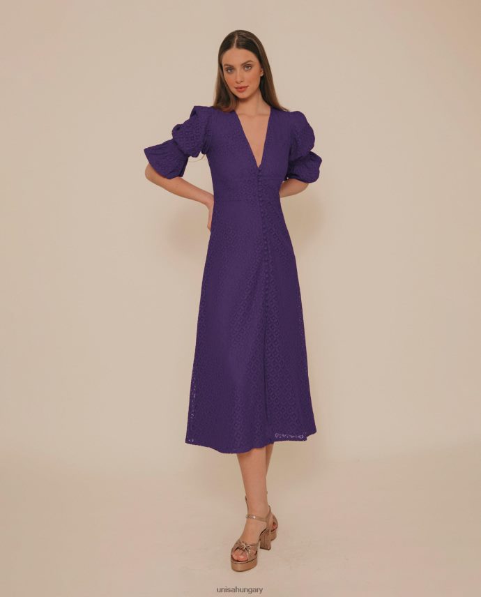 Unisa árnyalt fazonú csipke midi ruha nők J4PJX01257 lila